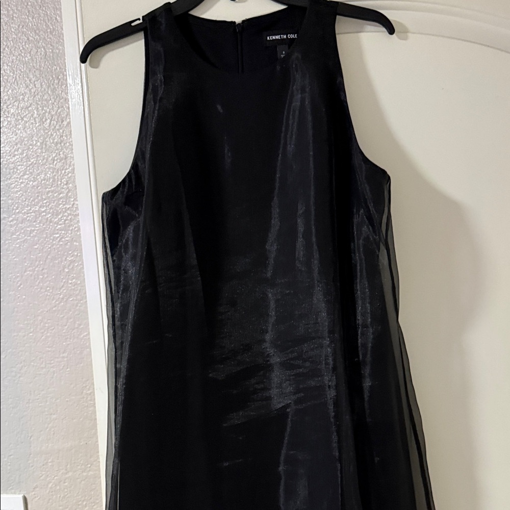 Kenneth Cole black dress sheer overlay - Picture 5 of 10